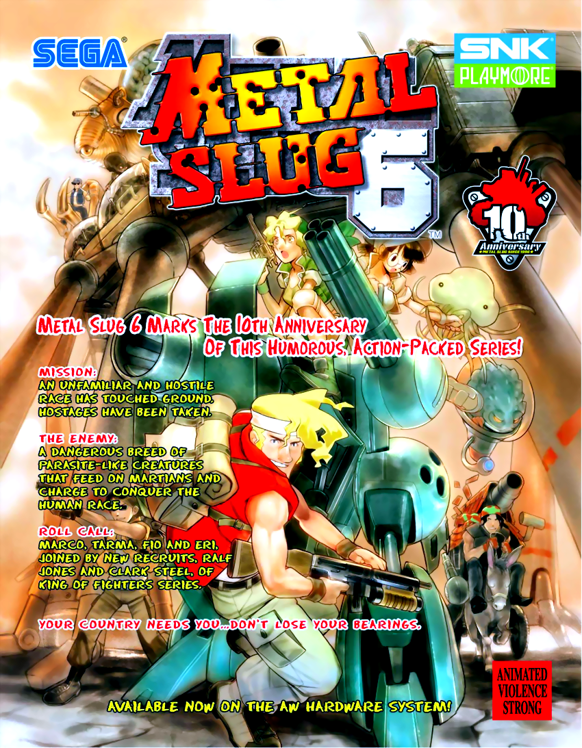Metal Slug 6 Neo Geo Rom